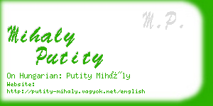 mihaly putity business card